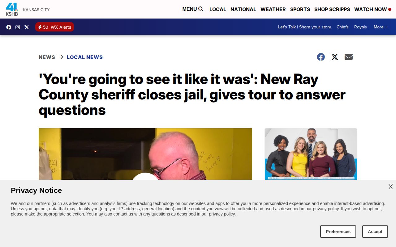Ray County Jail closure and inmate release transfer history